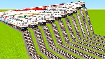 TEN SAME WAP 7 LOCOMOTIVE TRAINS FAST MOVING AT HIGH RISKY & HIGH RISKY RAILROAD|🔺 Train simulator|