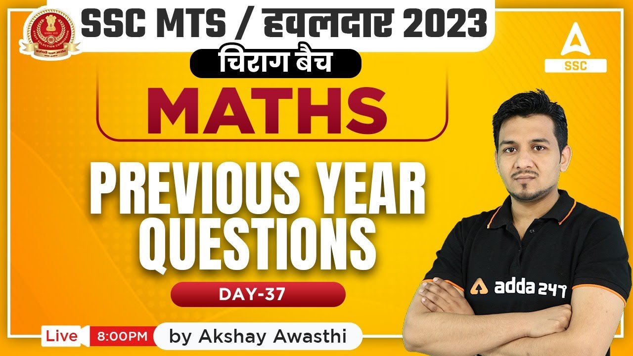 SSC MTS 2023 | SSC MTS Maths Classes by Akshay Awasthi | Previous Year ...
