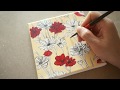 ACRYLIC ILLUSTRATION FLOWERS - Simple design - Acrylic painting#9 - tutorial