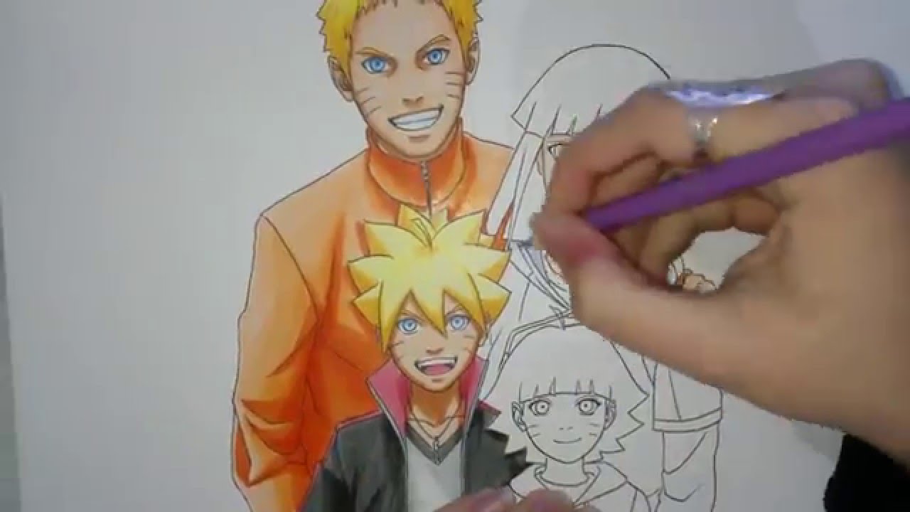 Speed Drawing - Uzumaki Family (Naruto, Hinata, Boruto and Himawari) 