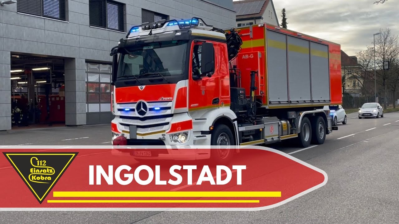 [Auto fährt vor HLF / WLF AB Gefahrgut] Einsatzfahrten der Feuerwehr Ingolstadt