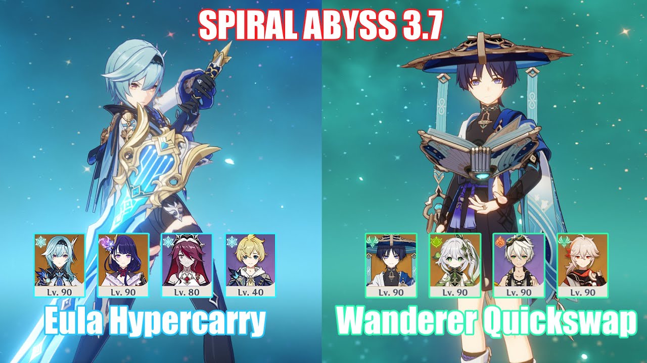 C0 Eula Hypercarry & C0 Wanderer Quickswap | Spiral Abyss 3.7 | Genshin Impact