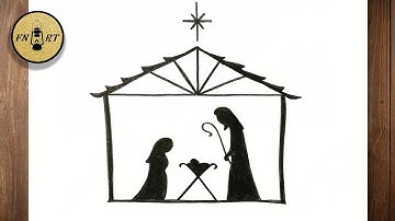 How to draw a nativity scene step by step easy