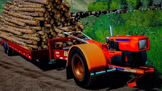 รถอิเเต๊กซิ่งขนไม้ในป่า1วันโคตรวุ่นวาย!! - Farming simulator 19