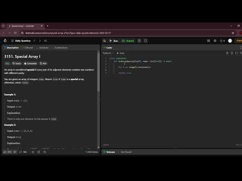 Leetcode daily - 3151. Special Array I