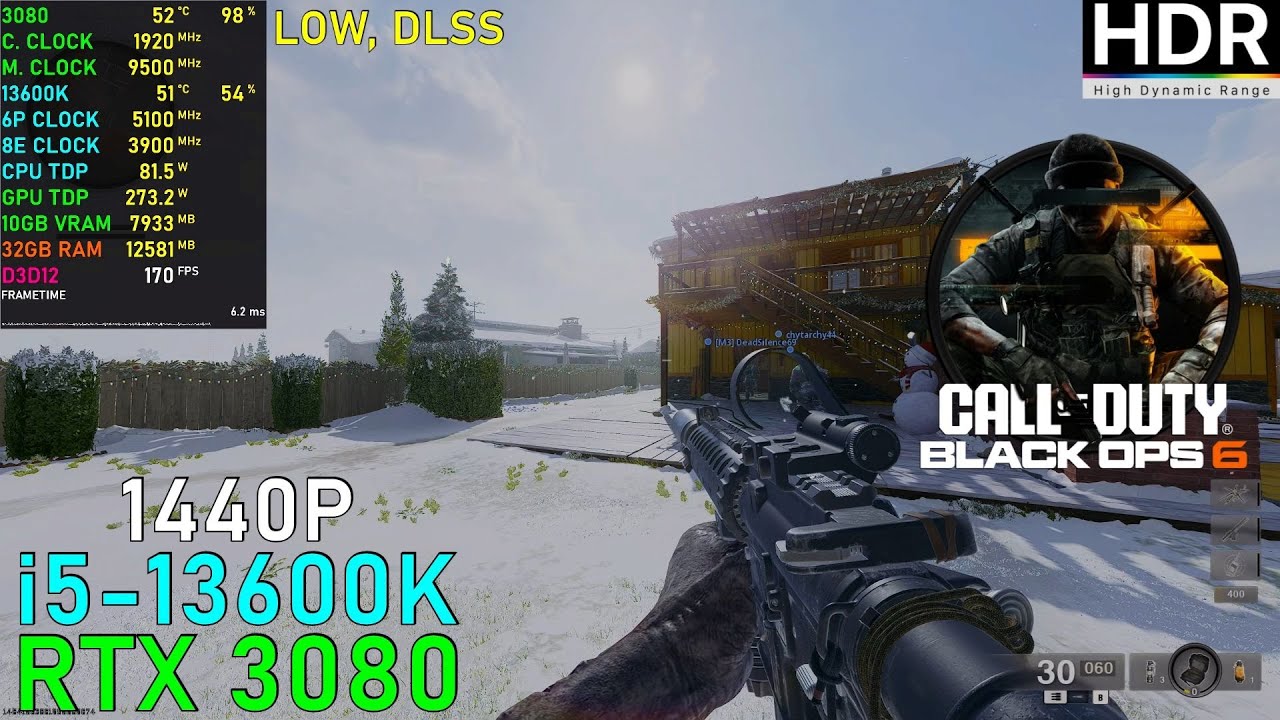 Black Ops 6 - Holiday Nuketown: RTX 3080 - 13600K | 1440P | HDR [Low, DLSS]