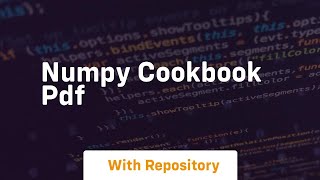 numpy cookbook pdf