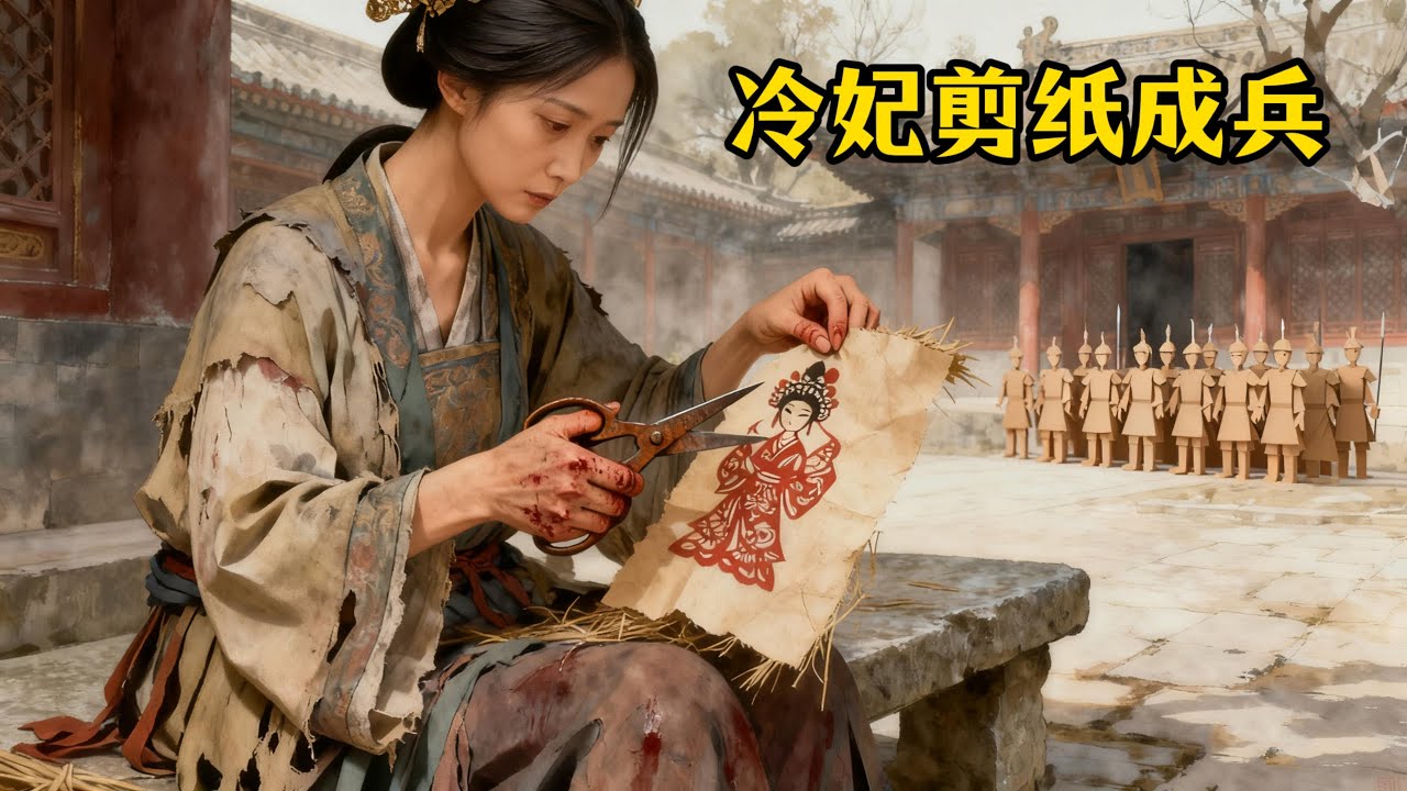 被割舌棄妃，在冷宮剪紙十年，人人嘲她瘋魔；敵國大軍壓境，她剪的十萬紙人，一夜成了神兵...  #故事頻道 #故事分享 #故事会