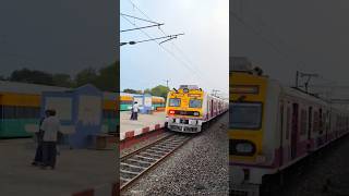 Emu Train Crossing Parallel Action #shorts #train #viral #railway #railtrack #driverlesstrains