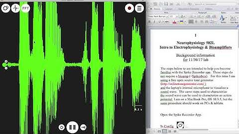 BIO582L Supplement: How to use the Spike Recorder app to measure the time between two events.