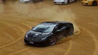 Lamborghini Huracan playing in sand!
