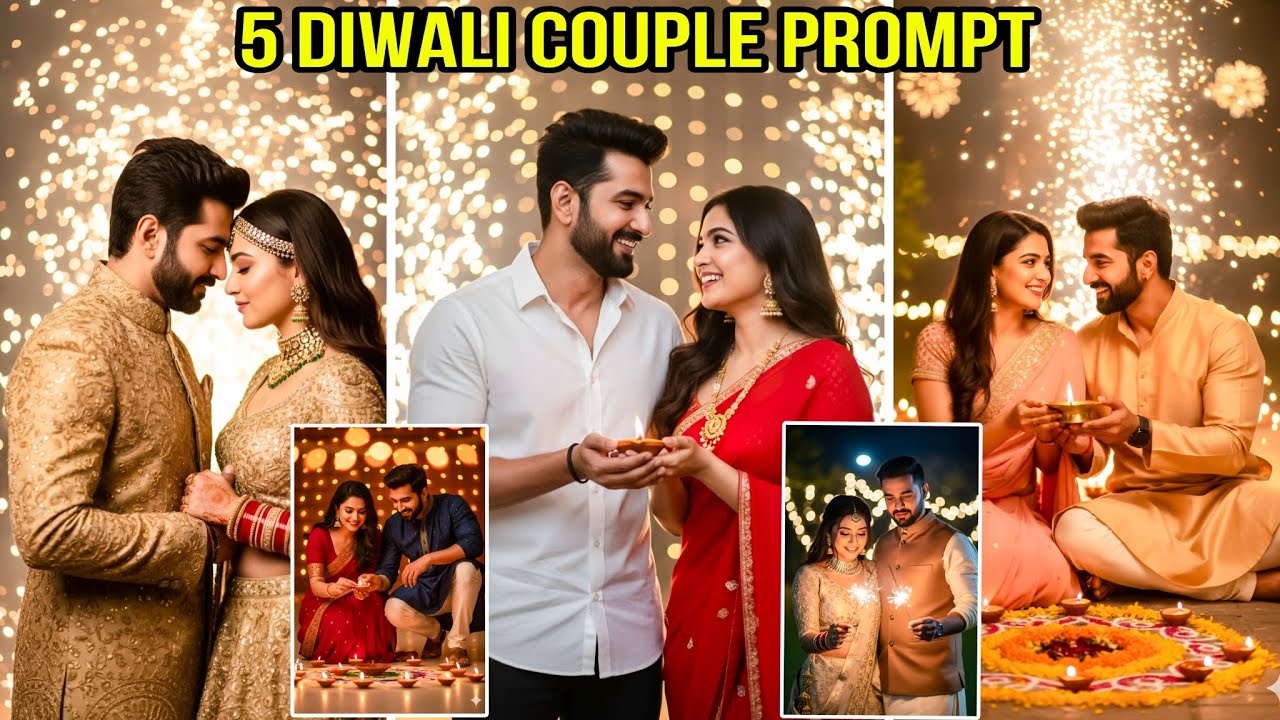 Diwali Couple Ai Photo Editing Prompt | Instagram Trending Ai Photo Editing Prompts | Gemini Editing
