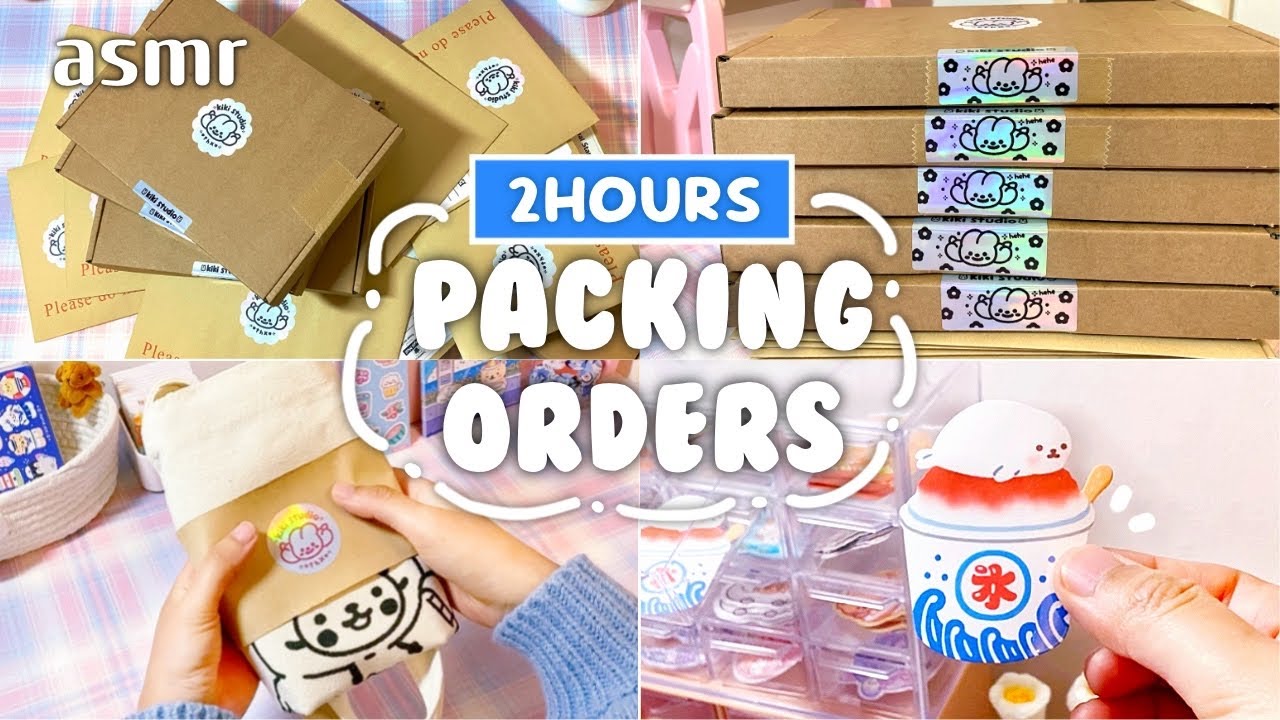 [2hours ASMR] Relaxing Sounds | to sleep, study, work | Packing orders with me