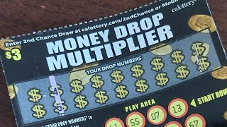 Famous $3 California Lottery Scratcher  Money Drop Multiplier Wealth