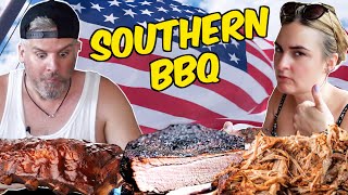 Brits Try [SOUTHERN BBQ] For The First Time | U.S .Vacation Vlog Day No.4
