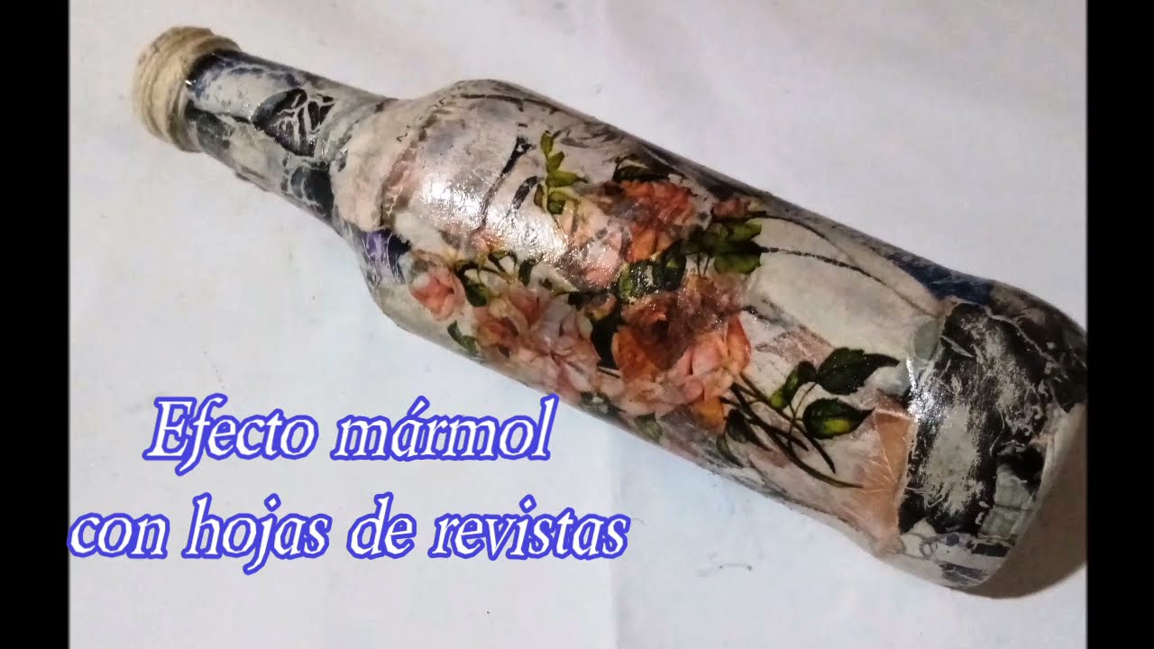 Botella reciclada con efecto marmol