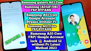 Samsung Galaxy A03 Core Frp Bypaas || Samsung Galaxy A03 Core Google Account Bypass Latest Method