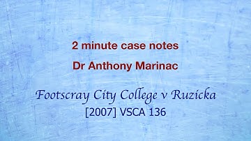 Footscray City College v Ruzicka (Golden Rule of Statutory Interpretation)