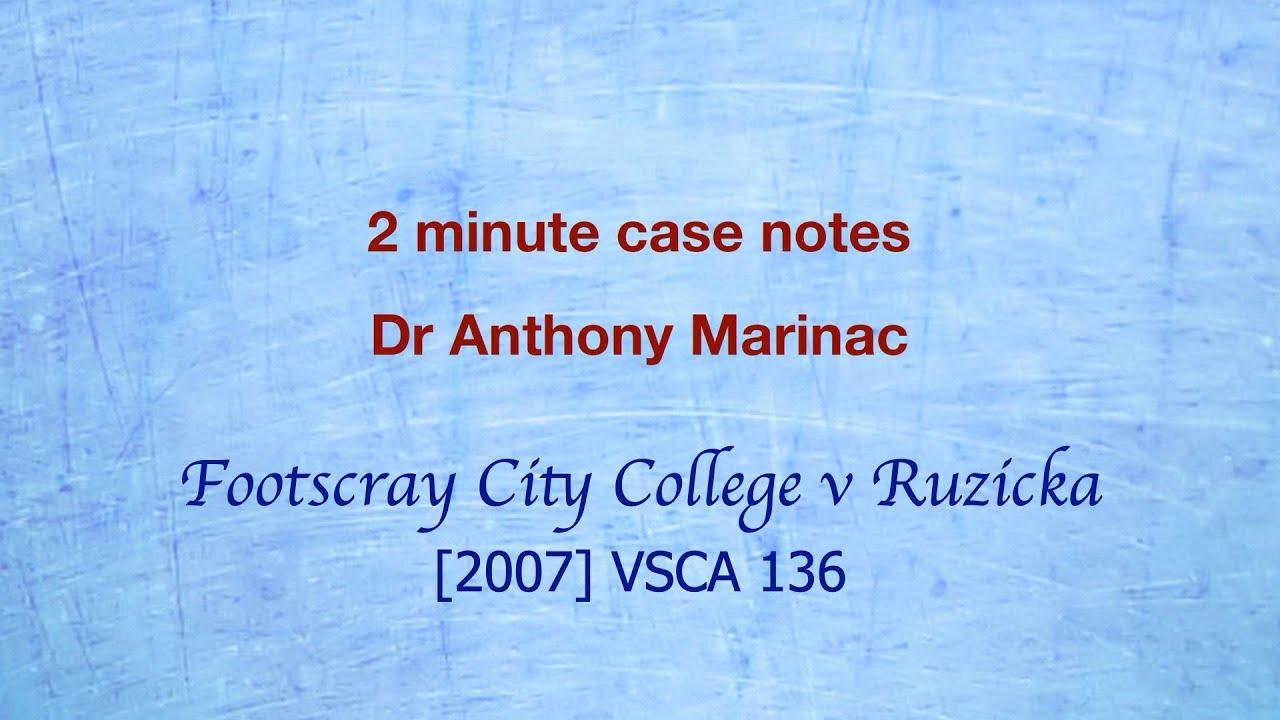 Городской колледж Футскрей против Ружички (Золотое правило толкования закона)