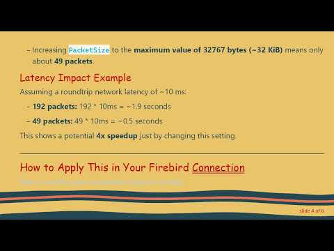 Optimizing BLOB Data Transfer in Firebird with PacketSize for Faster Inserts