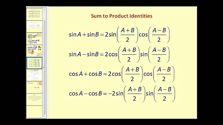 Sum to Product and Product to Sum Identities