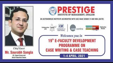 19th e-fdp on case writing and case teaching
