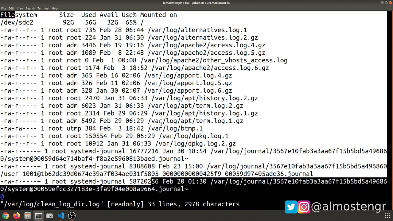2 var log. Linux logs. Log file.