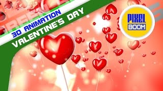 Valentine's Day 3D Heart Loop Animated Background 4K - PixelBoom