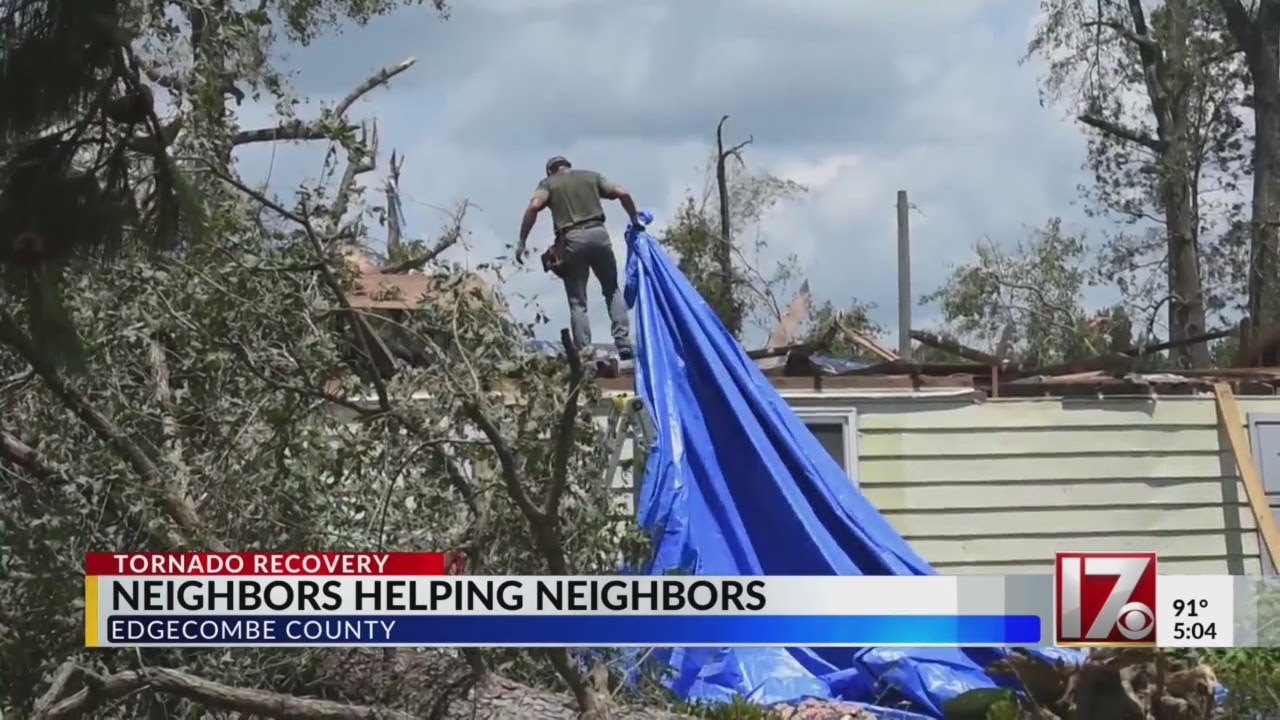 Neighbors help each other after tornado hits Edgecombe County - YouTube