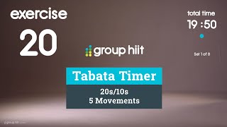 Tabata Timer - 20 Min - 20s/10s 5 Movements 8 Sets - No Music screenshot 3