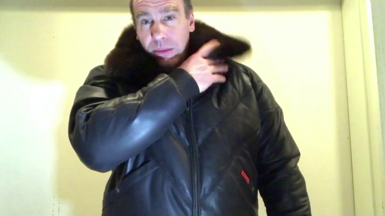 Double FAT Goose Leather V Bomber Review Try on - YouTube