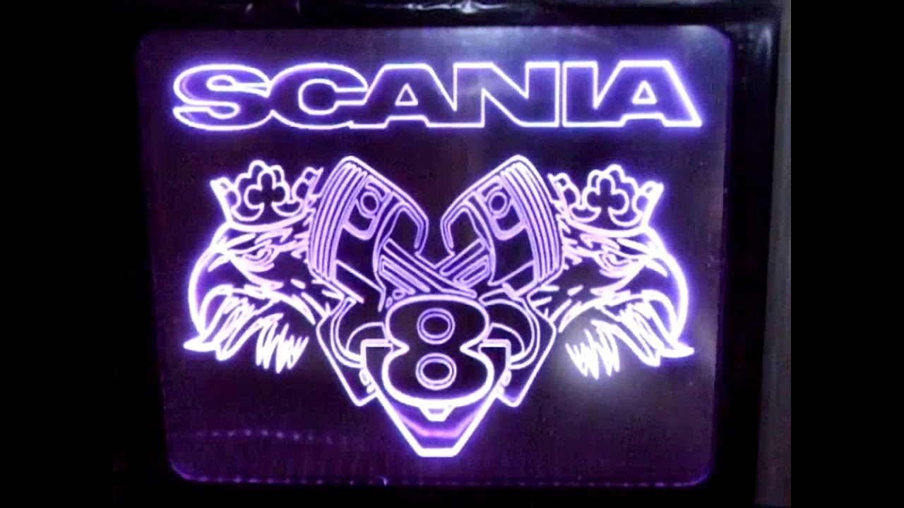 LED Schild SCANIA ▻ mit beleuchtetem SCANIA-Logo