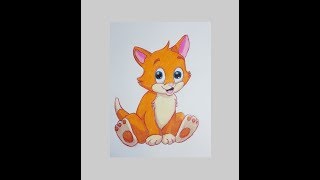 Drawing a cute cat