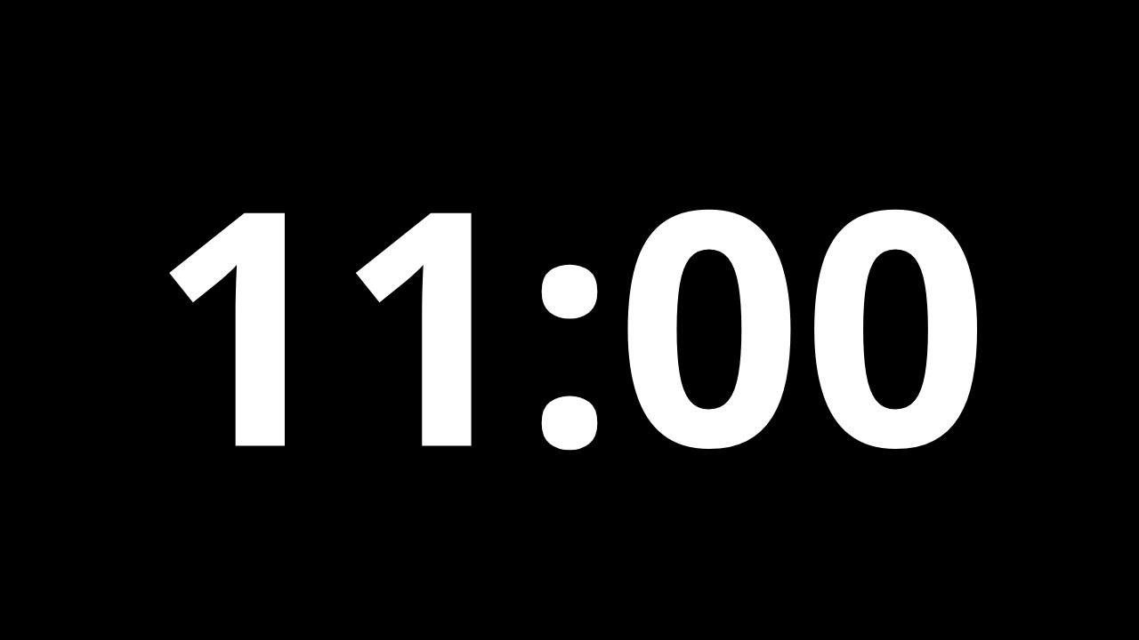 11 Minutes Timer With Black Background | No Music - YouTube