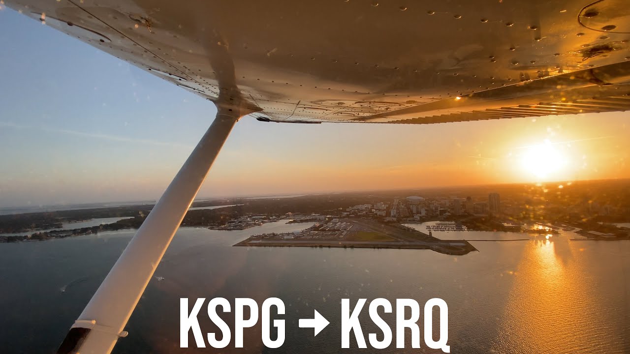Evening Flight from St. Petersburg to Sarasota Florida in a Cessna 172 | KSPG to KSRQ