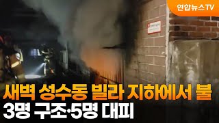 새벽 성수동 빌라 지하에서 불…3명 구조·5명 대피 / 연합뉴스TV (YonhapnewsTV)