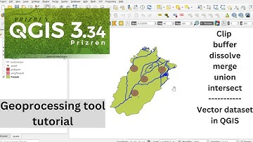 Clip, dissolve, buffer, union, merge, intersect tool in QGIS