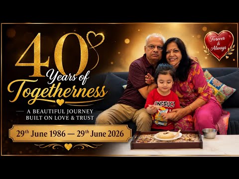 40 Happy Years of Togetherness, 29th June 1986 — 29th June 2026. “Happy marriage anniversary “