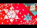 3D Easy Paper Snowflake DIY. How to make Snowflakes christmas ornament. paper craft. snow crystal.