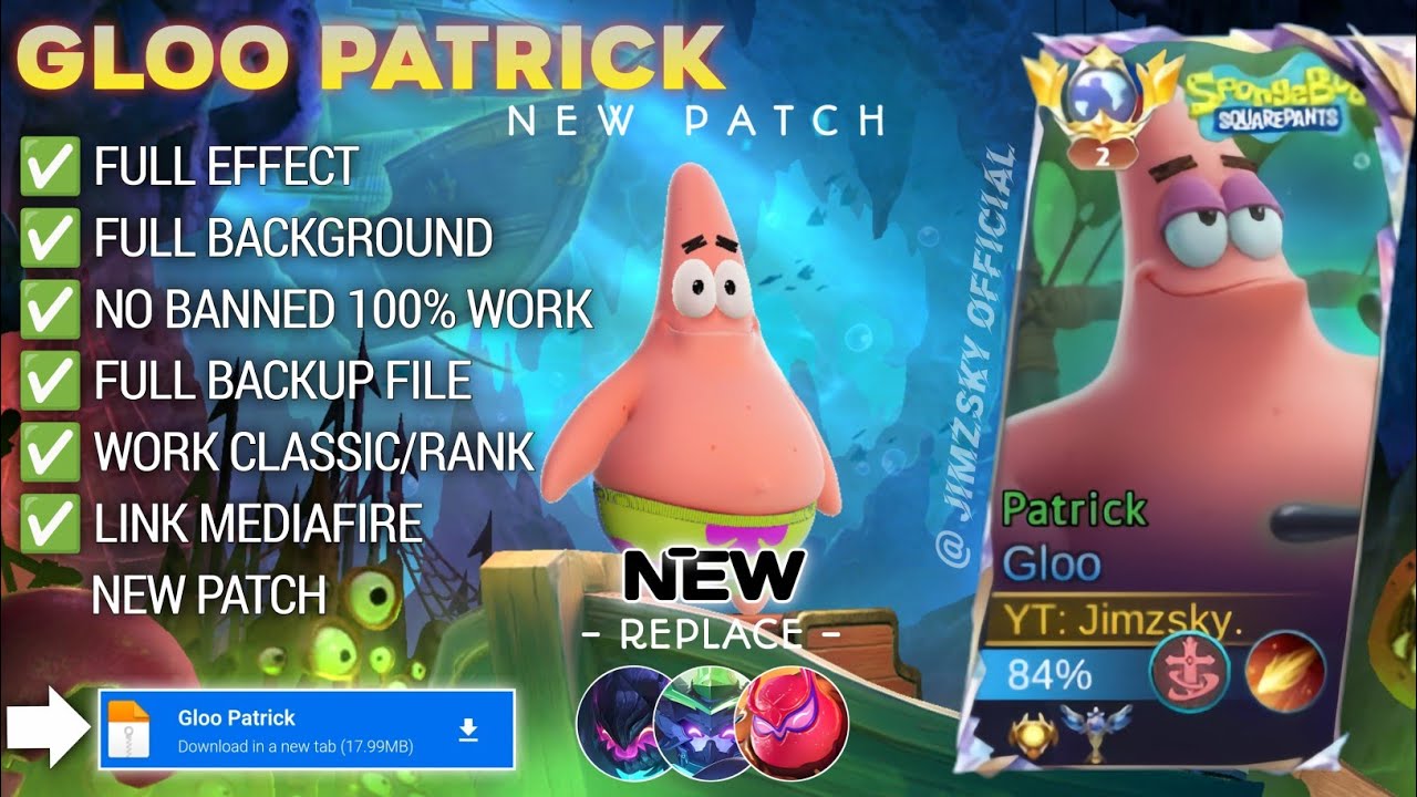 Script Skin Gloo Patrick - Patrick Star No Password | Full Effect & Voice | New Patch 