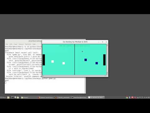 Simple ice hockey game made in python (with turtle)