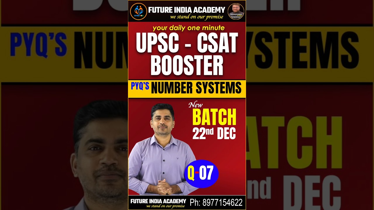 UPSC CSAT Daily Dose 🚀 | 1-Minute Quant & Reasoning Boost | Future India Academy