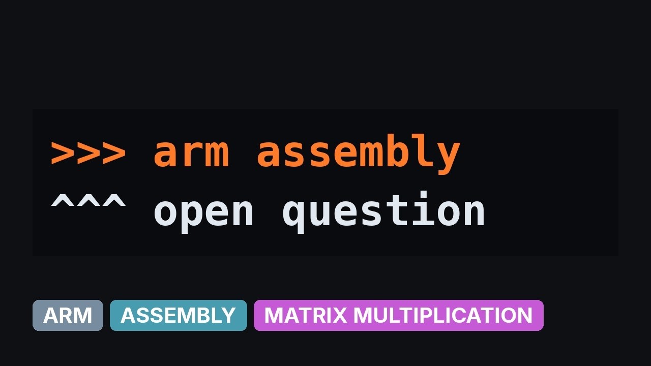 ARM Neon Matrix multiplication example - YouTube