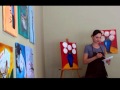 Ekaterina konovalova teaches at social art studio speed painting of a vase with flowers