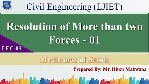 LECTURE- 03 | RESOLUTION OF MORE THAN TWO FORCES (PART - I) | MECHANICS OF SOLIDS | HIREN MAKWANA