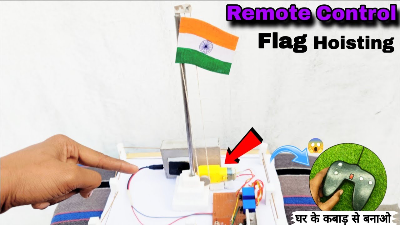 Remote Control Flag Hoisting Model || How to make automatic flag hoisting || Flag Hoisting 