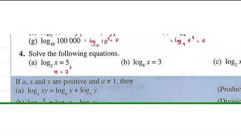 Self Practice 4.9 and 4.10 Logarithms KSSM form 4