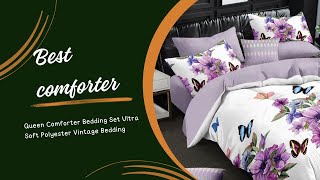 Comforter Set Queen Comforter Bedding Set Ultra Soft Polyester Vintage Bedding