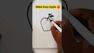 Easy Apple Drawing 🍎 | Simple Fruit Sketch Tutorial | Step by Step Drawing✨#Apple #art#SimpleDrawing