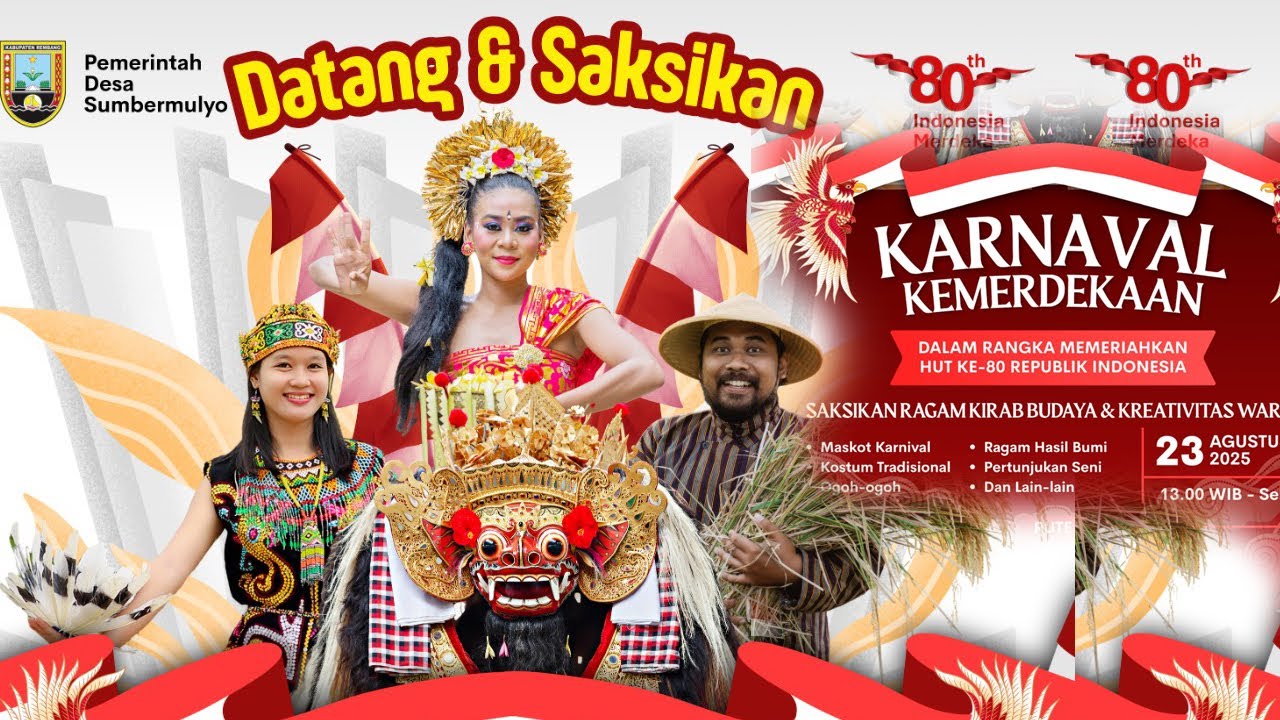 🔴[LIVE] KARNAVAL KEMERDEKAAN HUT RI KE 80Th DESA SUMBERMULYO KEC. SARANG KAB REMBANG 2025.